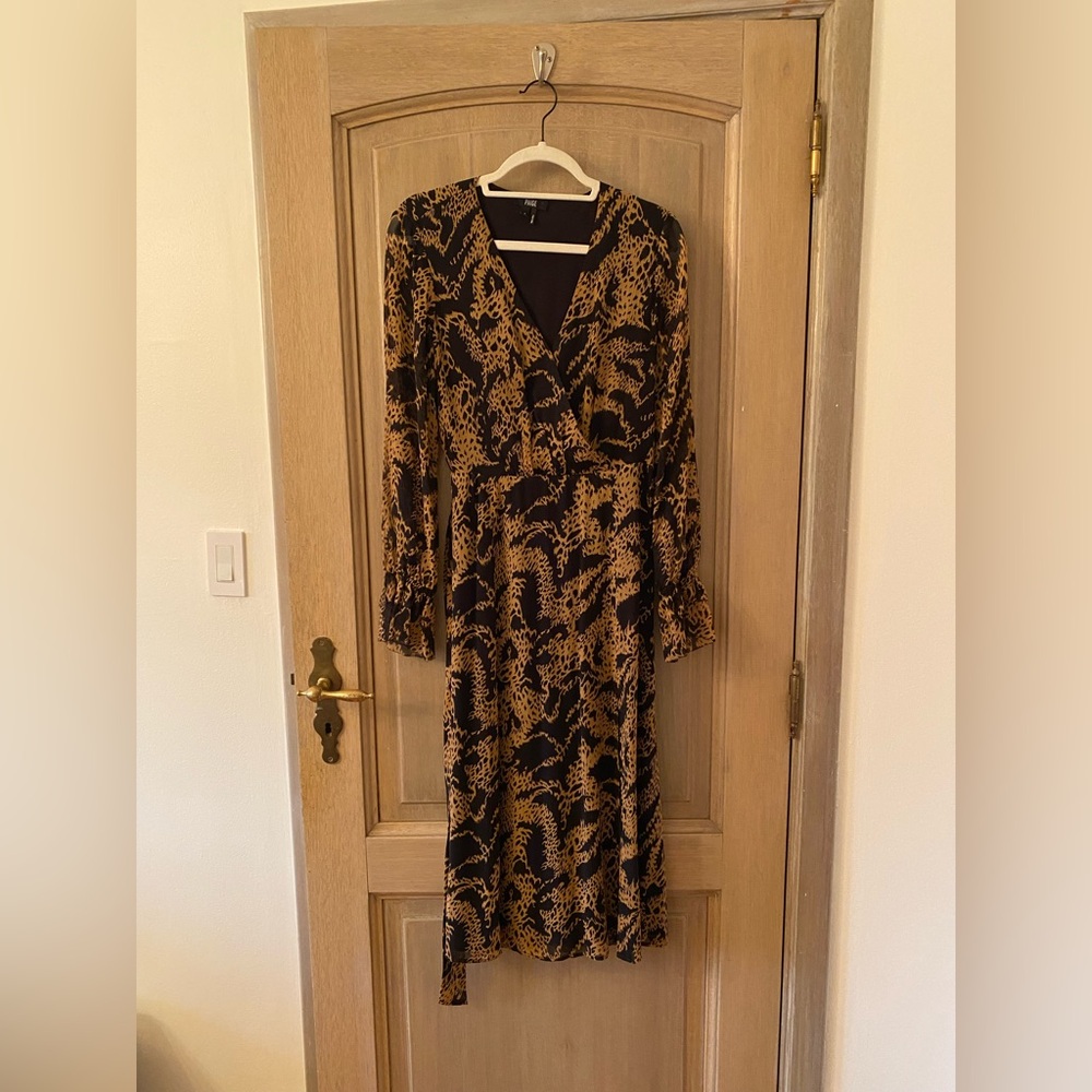 Paige long sleeve midi dress with slit